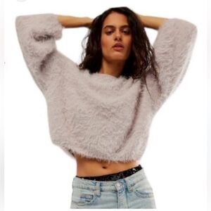 Free People Soft Lilac Fuzzy Sweater